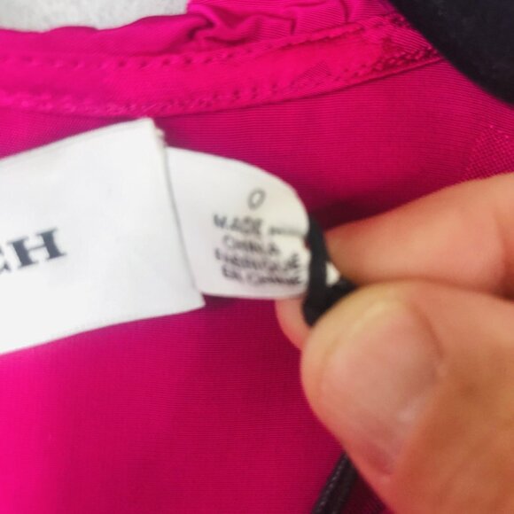 Coach 1941 Dress Womens 0 Fuchsia Ruffle Studded Floral Jacquard Viscose 232843 - Picture 7 of 16